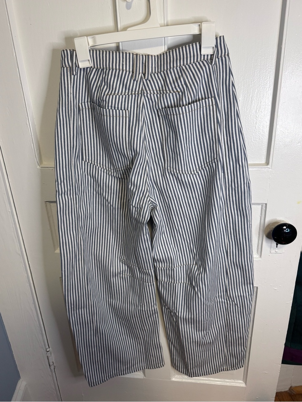 Altar’d State Wide Leg Crop Pants Womens Small Blue White Striped NWT - Picture 5 of 6